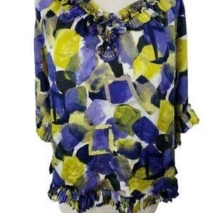 Alfani brand Womens Ruffle Embellished Blouse size 2